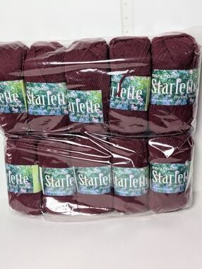 Rare Mary Maxim Starlette Worsted Weight Yarn - Deep Petals Pink - Burgundy NIB